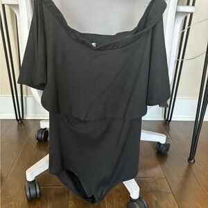 Black Off-Shoulder Bodysuit